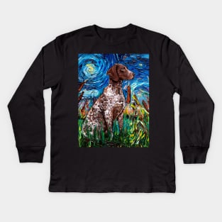 German Shorthair Pointer Night Kids Long Sleeve T-Shirt